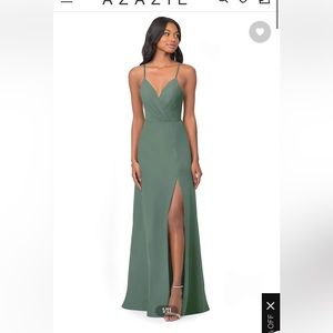 Azazie eucalyptus bridesmaids dress